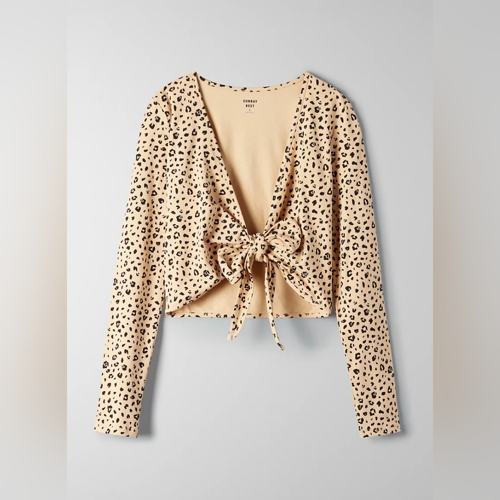 Sunday Best Cheetah Print Wrap Cardigan Top